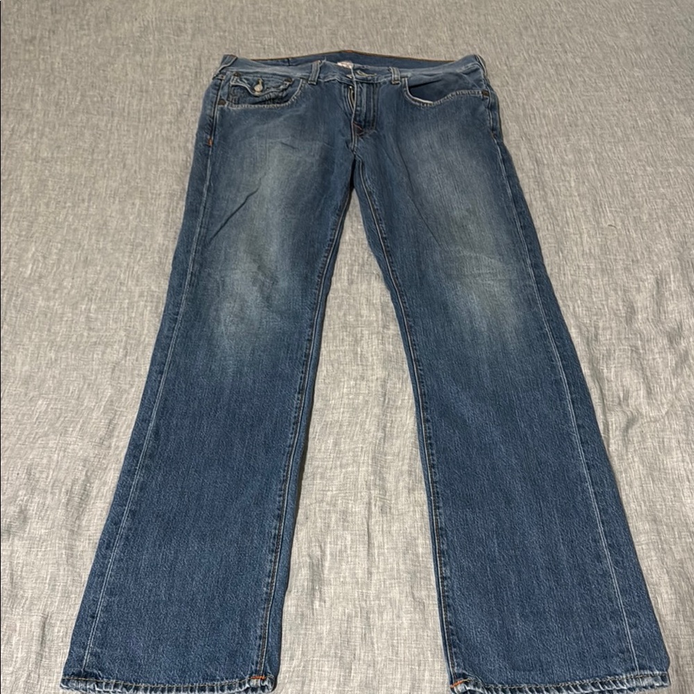 True Religion Blue Bootcut Jeans with Medium Wash